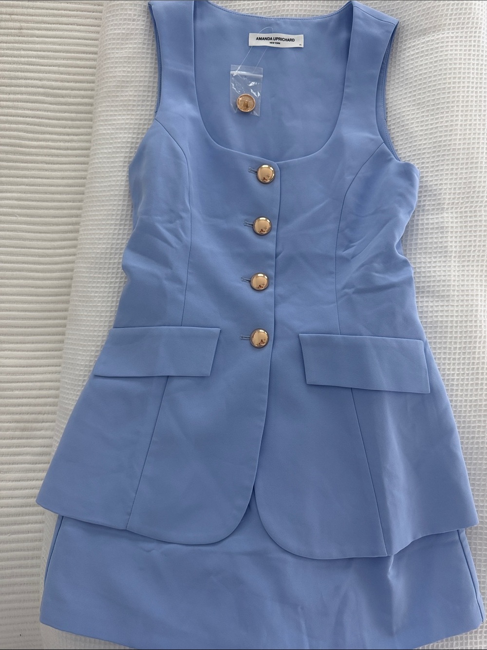 Amanda Uprichard periwinkle Sleeveless Button-Front Dress